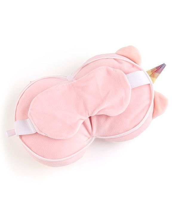 Babyhug Plush Unicorn Eye Mask with Head Rest - Pink