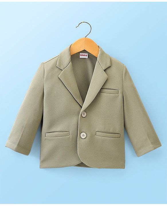 Babyhug Full Sleeves Solid Colour Party Wear Blazer with Graphic Printed T-Shirt - Forest Green