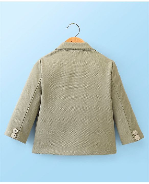 Babyhug Full Sleeves Solid Colour Party Wear Blazer with Graphic Printed T-Shirt - Forest Green