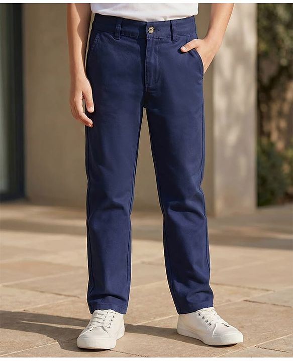 Pine Kids Full Length Back Elasticated Waist Trouser - Blue