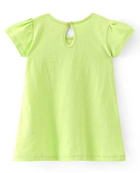 Babyhug 100% Cotton Single Jersey Knit Half Sleeves Frock Floral Print Pack Of 2 - Pink & Green