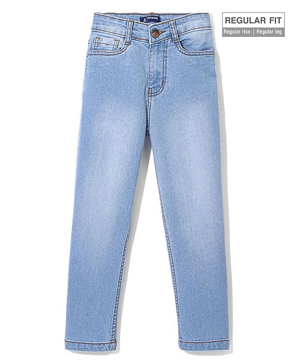 Pine Kids Full Length Ice Wash Jeans - Ice Blue