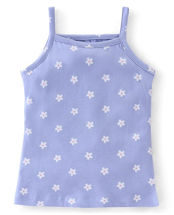 Babyhug 100% Cotton Knit Sleeveless Slips Floral Print Pack of 3 - Multicolor