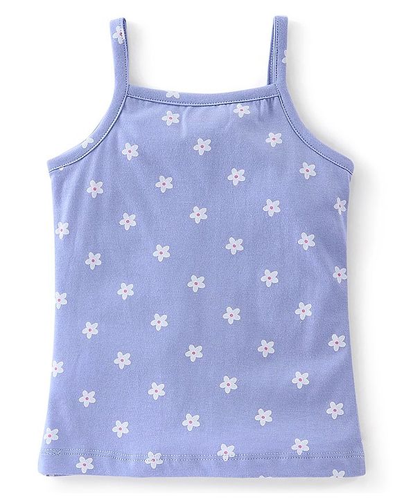 Babyhug 100% Cotton Knit Sleeveless Slips Floral Print Pack of 3 - Multicolor
