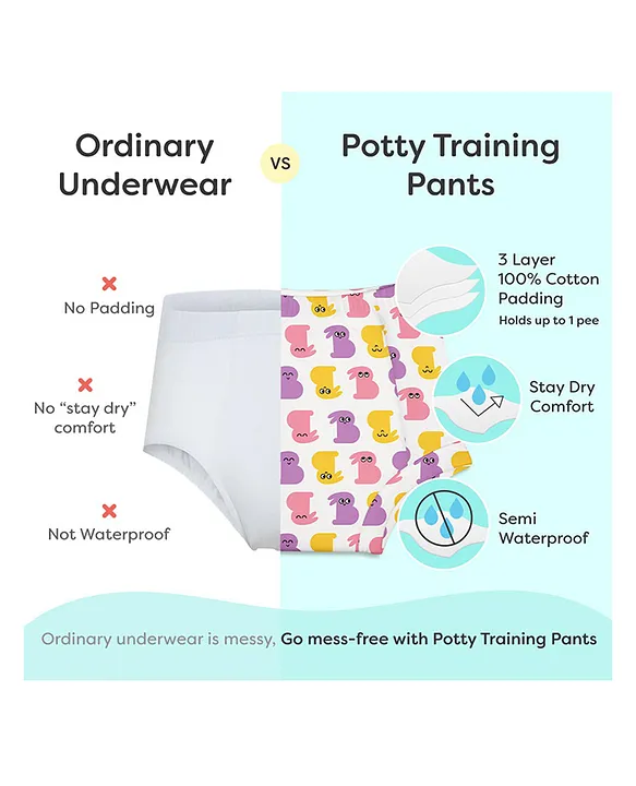 Superbottoms Padded Underwear - Semi waterproof pull up Underwear/Potty Training  Pants (Pack of 12, size 3) - Yummy Mummys