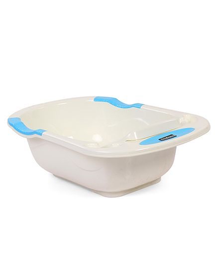 Babyhug Large Size Bath Tub With Bath Tray Animals Print - Off White Blue