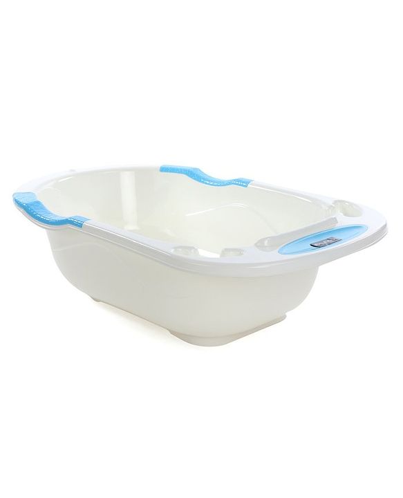 Babyhug Large Size Bath Tub With Bath Tray Animals Print - Off White Blue