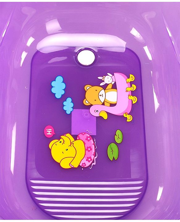 Babyhug Medium Size Bath Tub - Purple Medium (Print May Vary)