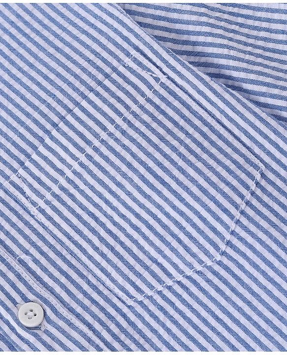 Pine Kids Cotton Full Sleeves With One Pocket Stripe Shirt - Blue