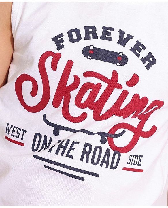 Pine Kids Cotton Half Sleeves Check Shirts With T-Shirt Text Print- Blue & White