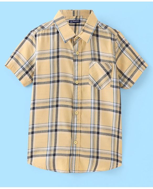 Pine Kids Cotton Woven Half Sleeves Check Shirt with Inner Tee - Multicolour