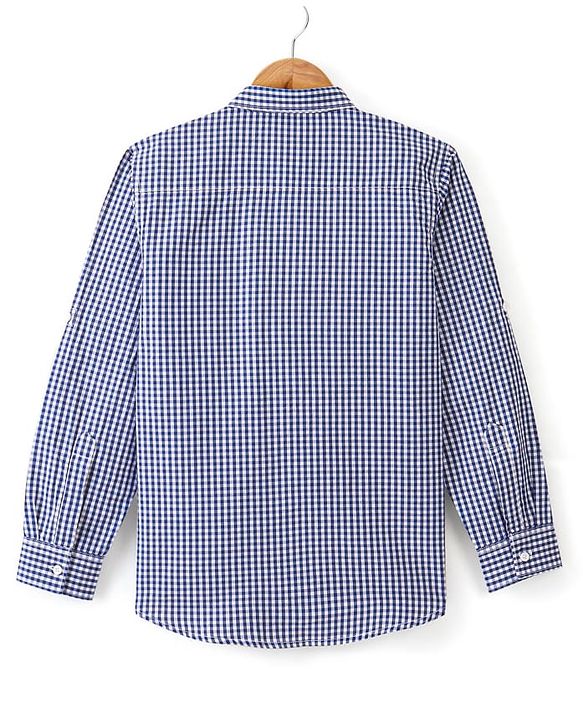 Pine Kids Cotton Woven Full Sleeves Check Shirt with Inner T-Shirt - Blue