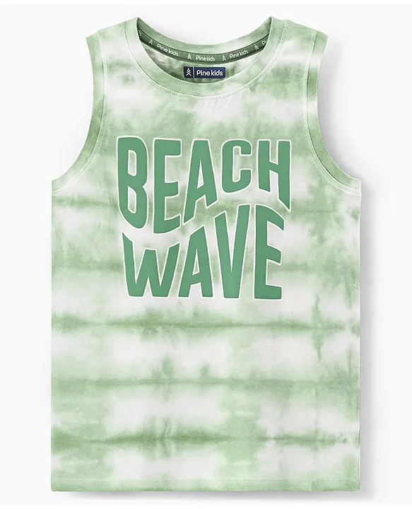 Buy Pine Kids 100% Cotton Sleeveless Beach Wave Tie and Dye Sando