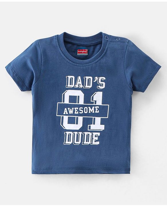 Babyhug 100% Cotton Knit Half Sleeves Tee With Text Graphics Pack Of 5 - Multicolour