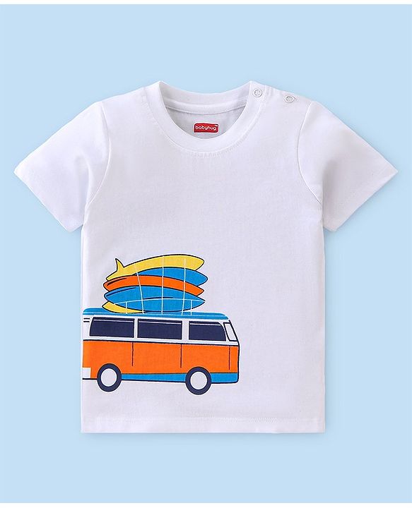 Babyhug Cotton Knit Half Sleeves Beach Print T-Shirts Pack of 7 - Multicolour