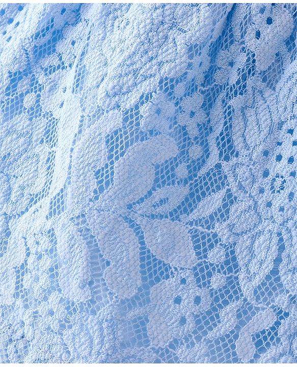 Babyhug Woven Lace Designed Shorts with Lining - Blue