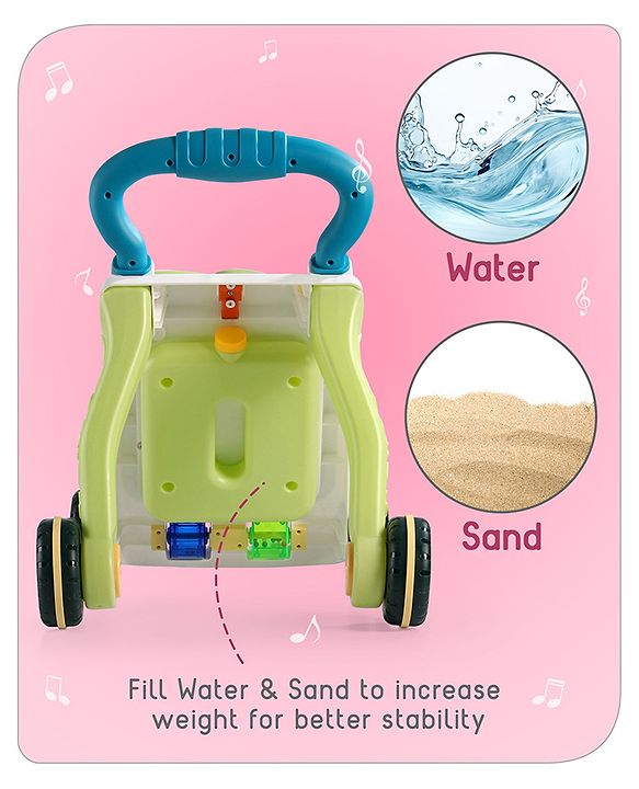 Babyhug Premium Puppy Push Walker for Kids- Green| Activity Walker with Music & Light for Toddlers| Sit to Stand Multi Activity Walker| Interactive Learning Toy for 9 Months to 3 Year Kids| BIS Certified