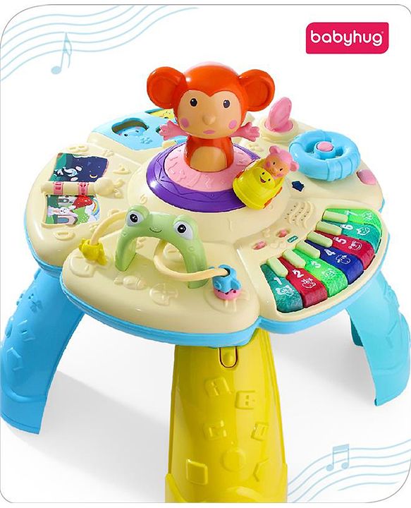 Babyhug Premium Musical Activity Table| Multi Activity Play Table for 1 Year+ Toddlers| Early Learning & Educational Toy with Shapes, Numbers, Colors & Sound| Best Birthday Gift| BIS Certified