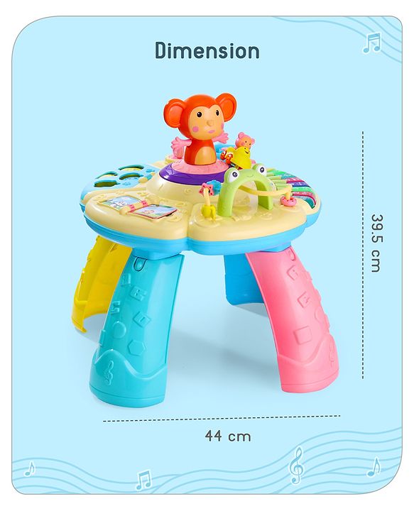Babyhug Premium Musical Activity Table| Multi Activity Play Table for 1 Year+ Toddlers| Early Learning & Educational Toy with Shapes, Numbers, Colors & Sound| Best Birthday Gift| BIS Certified