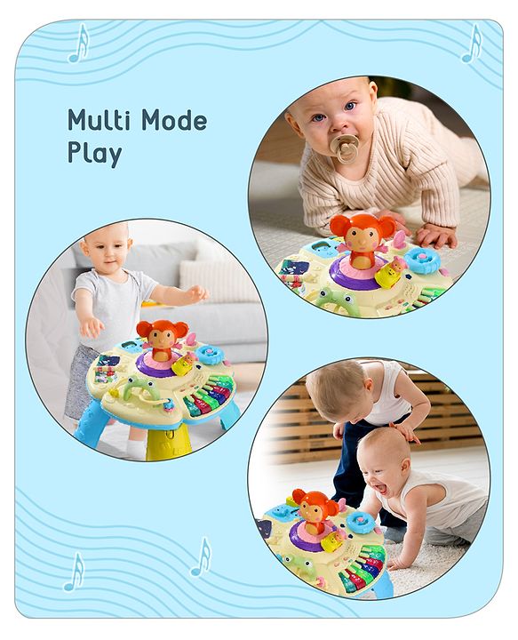 Babyhug Premium Musical Activity Table| Multi Activity Play Table for 1 Year+ Toddlers| Early Learning & Educational Toy with Shapes, Numbers, Colors & Sound| Best Birthday Gift| BIS Certified