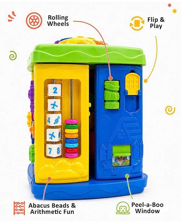 Babyhug Premium Colorful Learning Pyramid with Interactive Play for Babies| Multi Activity Musical Toy with Light, Animal Sound for Toddlers| Fun Educational Toy for 0 to 24 Months Baby| BIS Certified