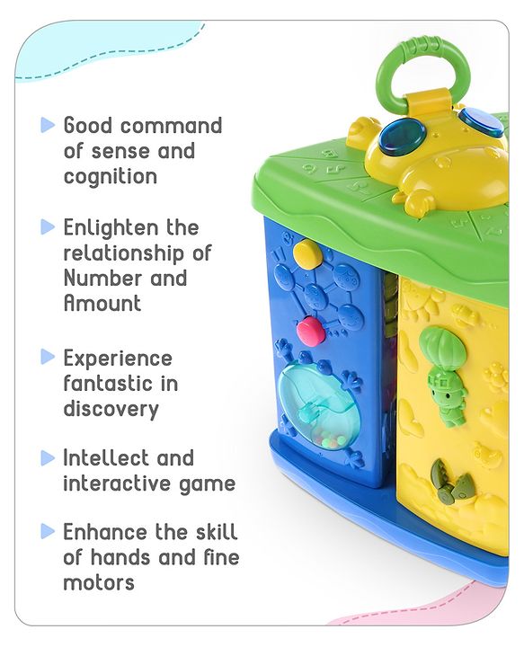 Babyhug Premium Colorful Learning Pyramid with Interactive Play for Babies| Multi Activity Musical Toy with Light, Animal Sound for Toddlers| Fun Educational Toy for 0 to 24 Months Baby| BIS Certified