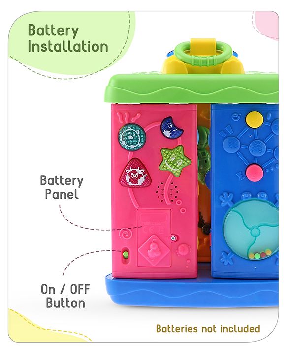Babyhug Premium Colorful Learning Pyramid with Interactive Play for Babies| Multi Activity Musical Toy with Light, Animal Sound for Toddlers| Fun Educational Toy for 0 to 24 Months Baby| BIS Certified
