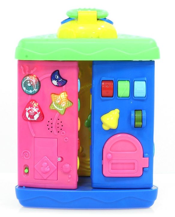 Babyhug Premium Colorful Learning Pyramid with Interactive Play for Babies| Multi Activity Musical Toy with Light, Animal Sound for Toddlers| Fun Educational Toy for 0 to 24 Months Baby| BIS Certified