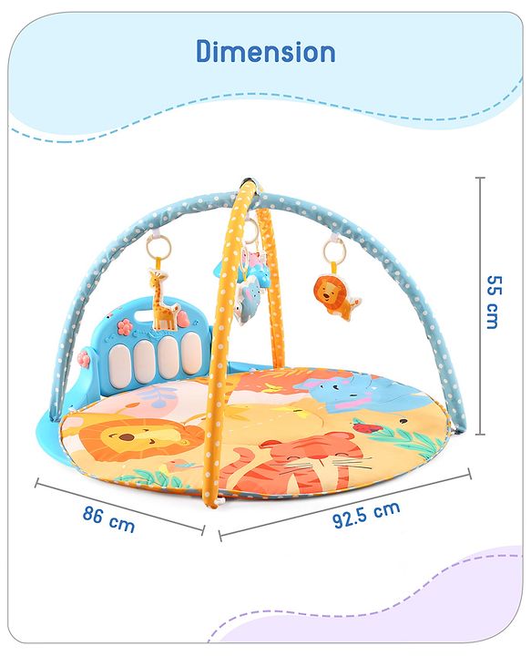 Babyhug Musical Play Gym With Projector Light and Kick & Play Piano| Plush Hanging Toys| Music Modes and Volume Control| Remote Control| Soothing White Noise| New Born Gifting Option| For Boys and Girls