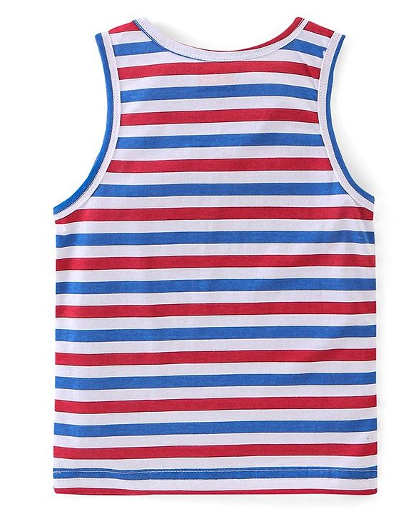 Babyhug 100% Cotton Single Jersey Knit Sleeveless Stripes Sando - Multicolor