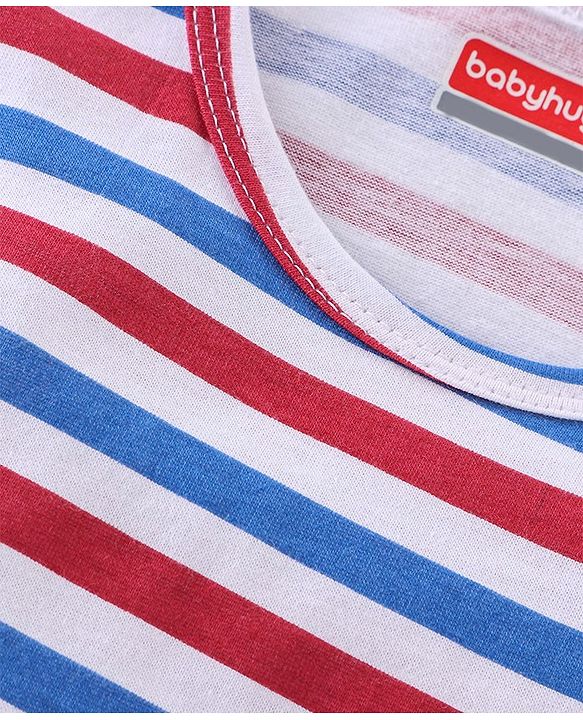 Babyhug 100% Cotton Single Jersey Knit Sleeveless Stripes Sando - Multicolor