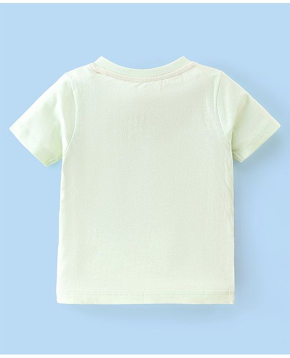 Babyhug Cotton Knit Half Sleeves T-Shirt with Jungle Graphics Print - Green
