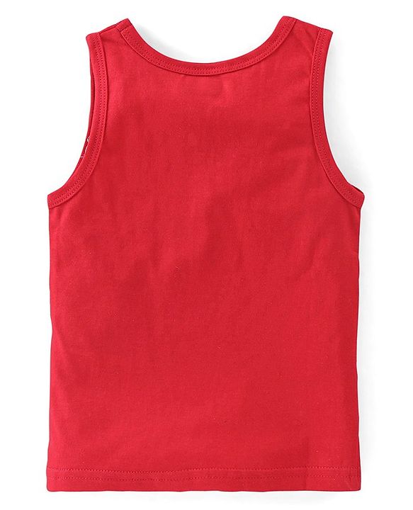 Babyhug 100% Cotton Sleeveless Sando Giraffe Print Pack of 2 - White & Red