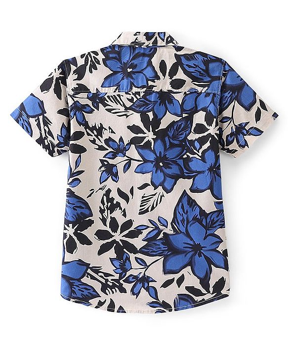 Pine Kids Cotton Woven Half Sleeves Shirt Floral Print - Multicolour