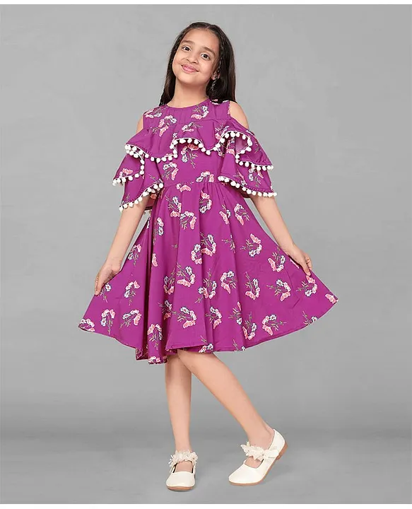 Cold shoulder hotsell frocks for girls