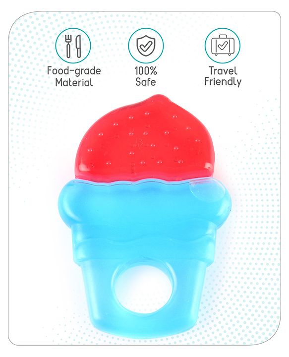 Babyhug Ice Cream Shaped Water Filled Teether- Red and Blue