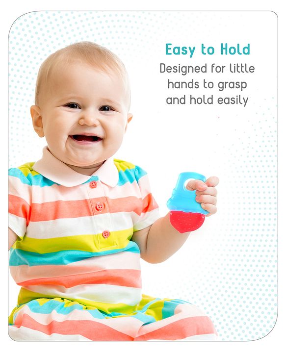 Babyhug Ice Cream Shaped Water Filled Teether- Red and Blue