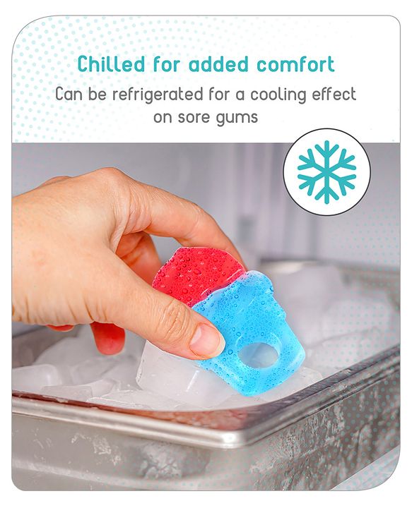 Babyhug Ice Cream Shaped Water Filled Teether- Red and Blue