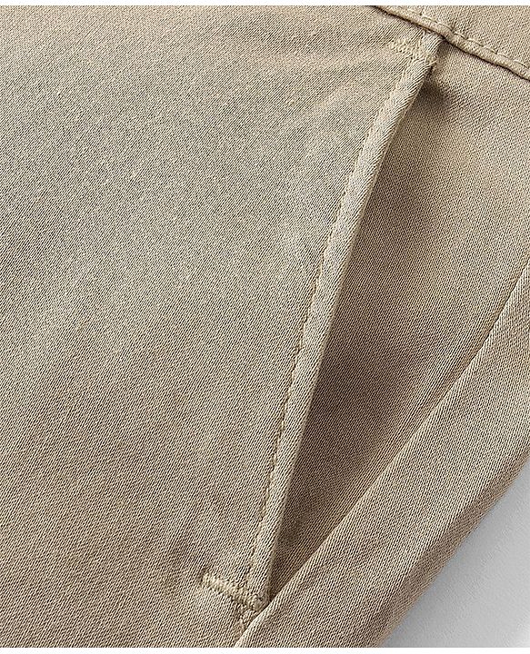 Pine Kids Full Length Back Elasticated Trouser Solid Colour - Khaki