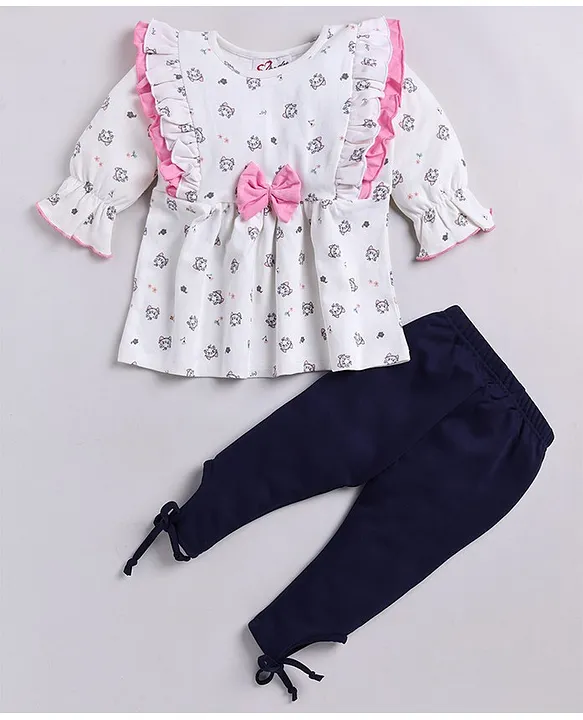 Buy MAndy Full Sleeves Cat Face Printed Knit Top With Solid Legging Set  Pink for Girls (7-8Years) Online in India, Shop at FirstCry.com - 15295240