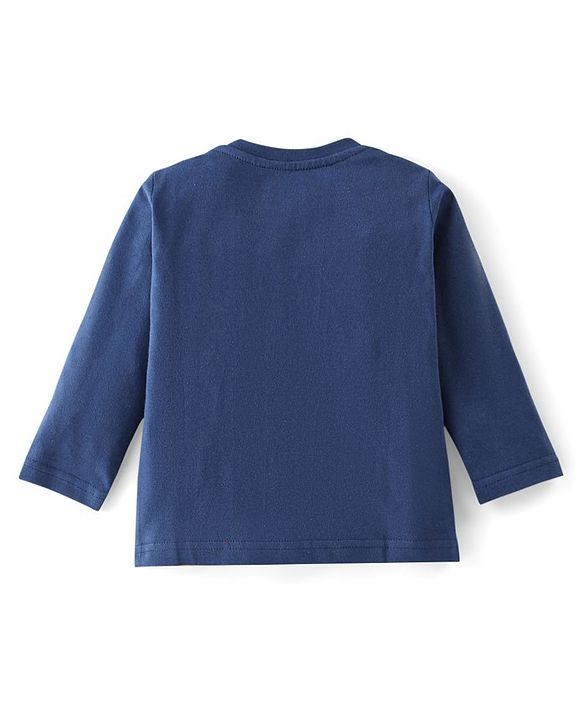 Babyhug Cotton Full Sleeves T-Shirt & Pyjama Set Solar System Print - Navy Blue
