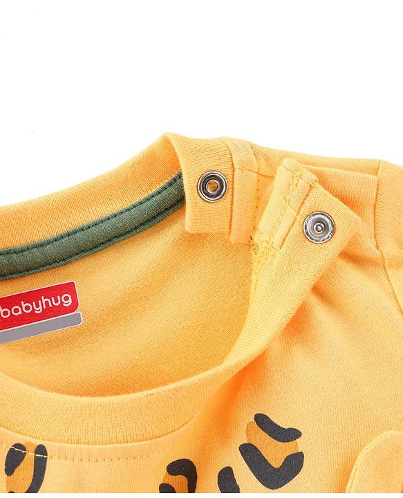 Babyhug Cotton Full Sleeves T-Shirt & Pyjama Set Solar System Print - Navy Blue