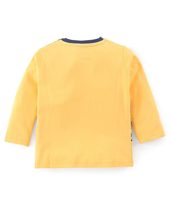 Babyhug Single Jersey Knit Full Sleeves Nightsuit Tiger Printed - Yellow