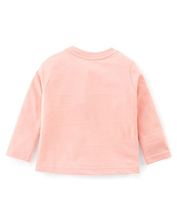 Babyhug Single Jersey Knit Full Sleeves Night Suit Text Printed - Blue & Pink