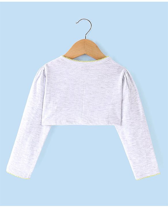 Babyhug 100% Cotton Knit Frock with Full Sleeves Jacket Solid Colour - Yellow