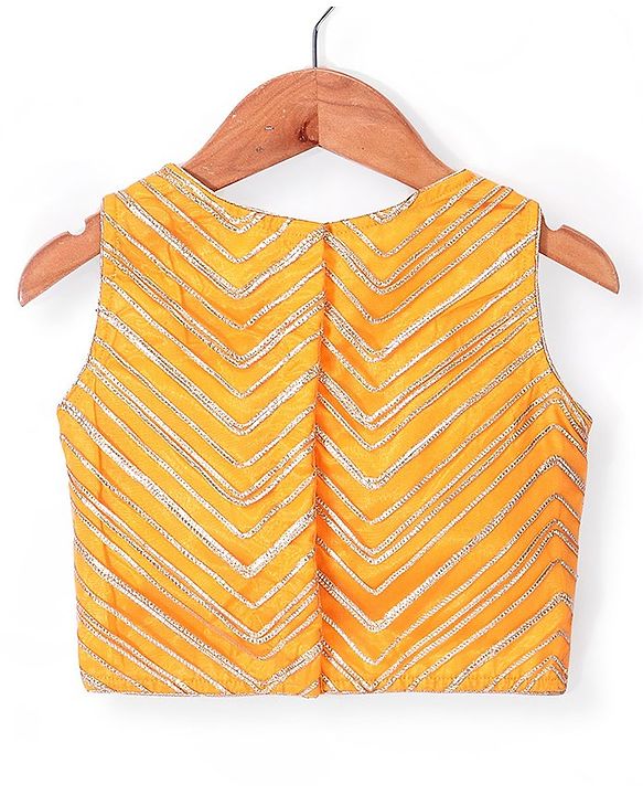 Babyhug Sleeveless Sequenced Embroidered Choli with Lehenga and Dupatta - Orange