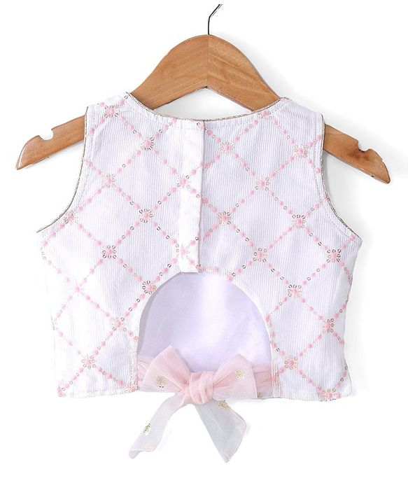 Babyhug Sleeveless Embroidered Choli with Embroidered Lehenga and Dupatta - Pink