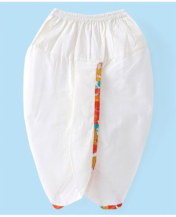 Babyhug 100% Cotton Woven Full Sleeves Kurta & Pyjama Set With Kite Print -White