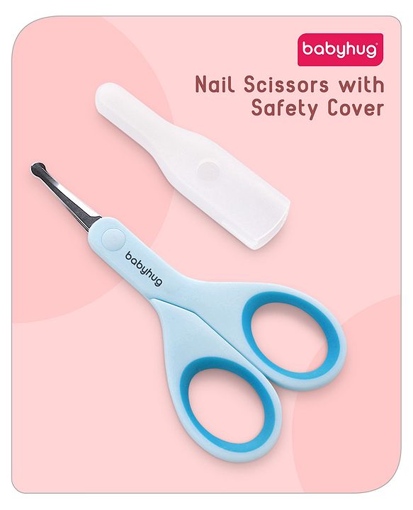 Babyhug Baby Nail Scissors with Safety Cover - Blue
