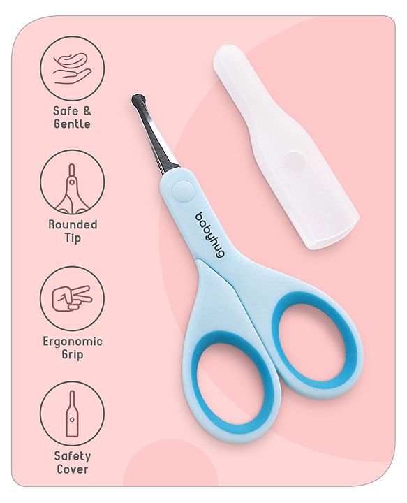 Babyhug Baby Nail Scissors with Safety Cover - Blue